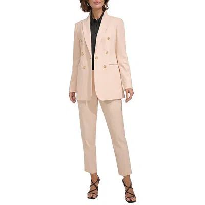 Dkny Womens Linen Blend Jacket Stretch Linen Pants In Pink