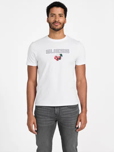Guess Factory Eco Cherry Logo Tee In White