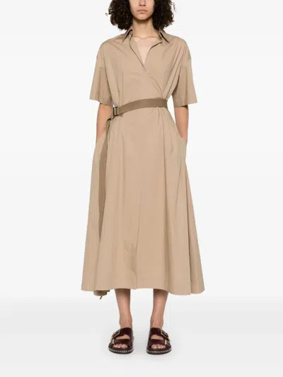 Brunello Cucinelli Women Cotton Belted Dress