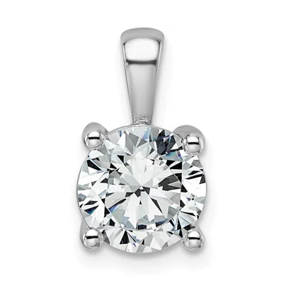 Diamond2deal 14k Gold 2 Ct Round Lab Grown Diamond Solitaire Pendant In White