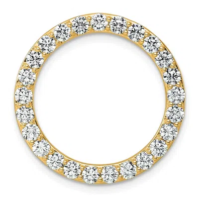 Diamond2deal 14k Yellow Gold 2 Ct Lab Grown Diamond Circle Chain Slide Pendant In Yellow