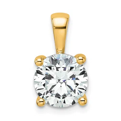 Diamond2deal 14k Yellow Gold 2 Ct Round Lab Grown Diamond Pendant In Yellow