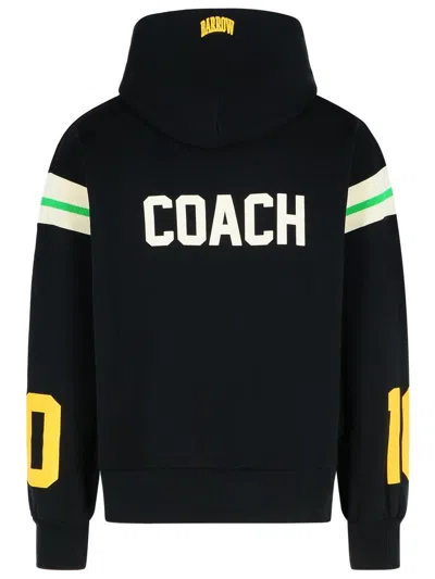 Barrow Cotton Sweatshirt With Hood And Graphic Print In Black