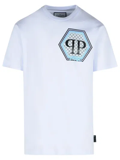 Philipp Plein Short Sleeve T-shirt With Printed Logo In White