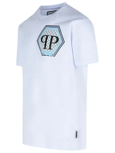 Philipp Plein Short Sleeve T-shirt With Printed Logo In White