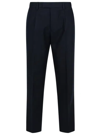 Zegna Premium Cotton Blend Pants In Blue