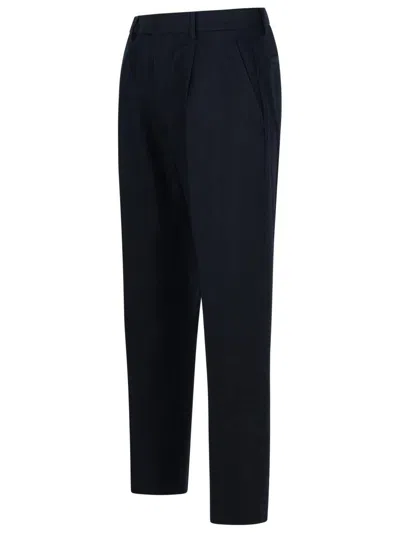 Zegna Premium Cotton Blend Pants In Blue