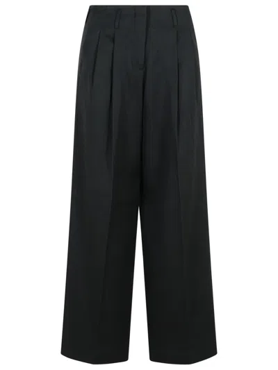 Golden Goose 'palazzo' Black Virgin Wool Pants Women In Black