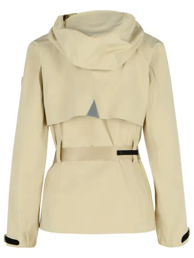 Moncler Fex Hooded Shell Jacket In Beige