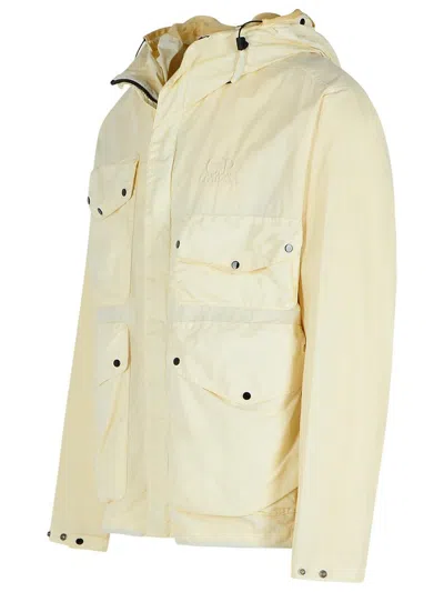 C.p. Company Cream Polyamide Jacket Men In Beige