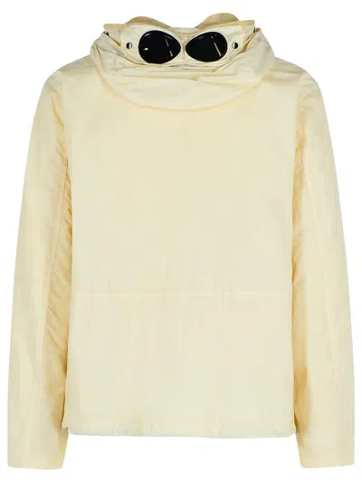 C.p. Company Cream Polyamide Jacket Men In Beige