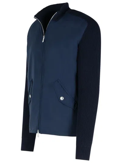 Eleventy Blue Wool Blend Jacket Men In Blue