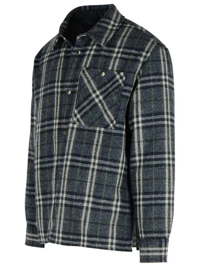 Burberry Blue Wool Shirt Men In Blue