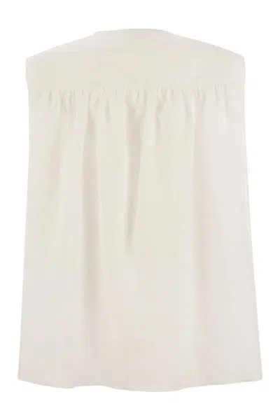 Fabiana Filippi Women's Linen Sleeveless Top In White
