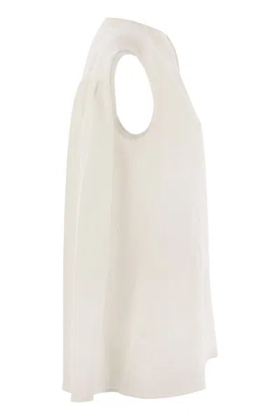 Fabiana Filippi Women's Linen Sleeveless Top In White