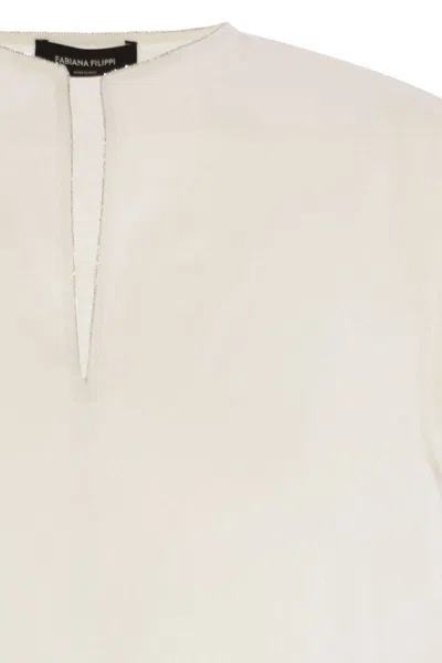 Fabiana Filippi Women's Linen Sleeveless Top In White