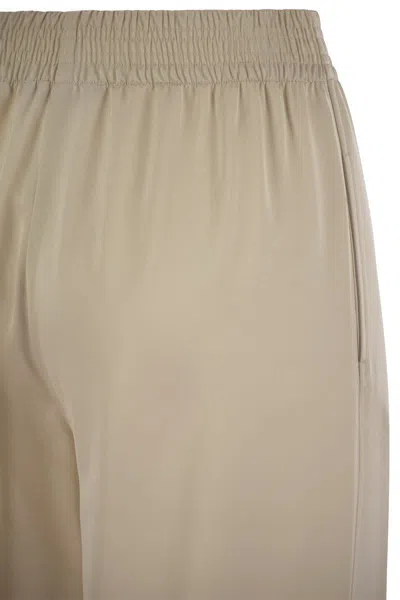 Fabiana Filippi Wide Viscose Jogging Trousers In Beige
