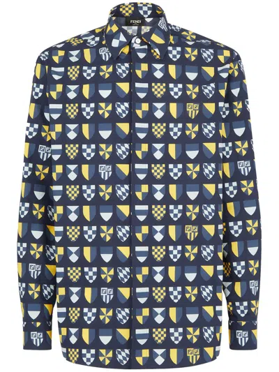 Fendi Shirt With Banners In Multi