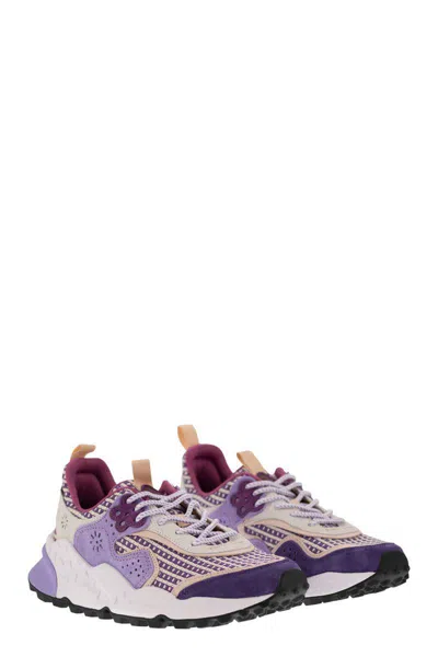 Flower Mountain Kotetsu - Sneakers In Suede And Technical Fabric In Purple
