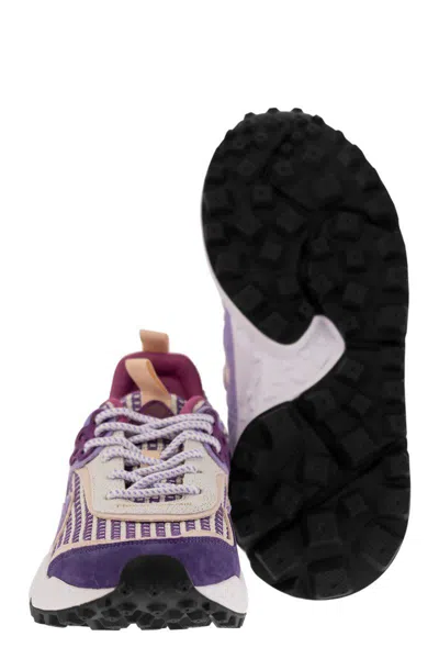 Flower Mountain Kotetsu - Sneakers In Suede And Technical Fabric In Purple