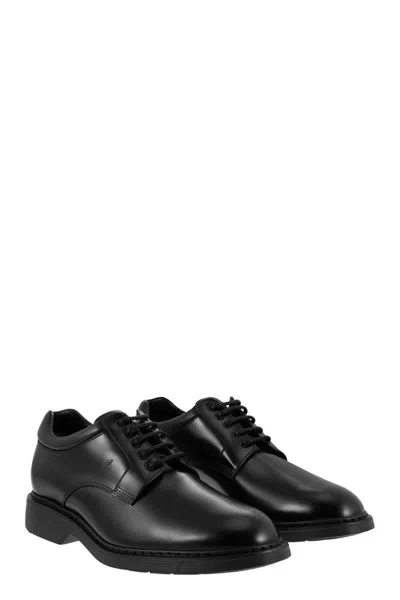 Hogan H576 - Derby Lace-ups With Rubber Bottom In Black