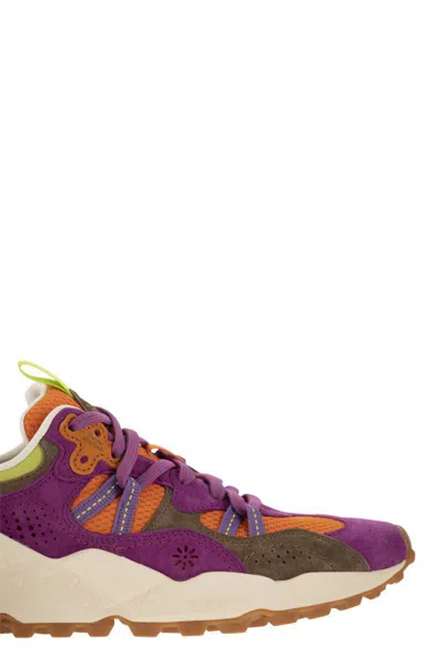 Flower Mountain Women's Tiger Hill Burgundy Lime Suede/nylon Mesh Trai In Purple