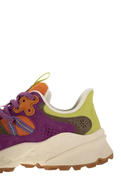 Flower Mountain Women's Tiger Hill Burgundy Lime Suede/nylon Mesh Trai In Purple