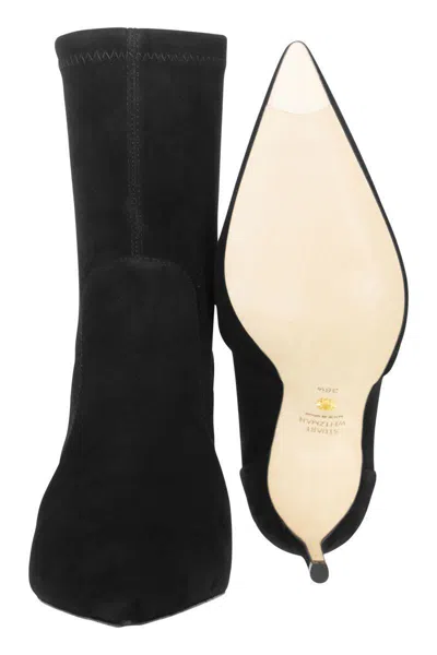 Stuart Weitzman Stuart 85 Bootie - Stretch Suede Ankle Boot In Black