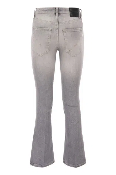 Dondup Mandy - Super Skinny Bootcut Jeans In Stretch Denim In Grey