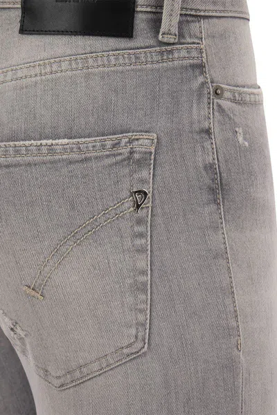 Dondup Mandy - Super Skinny Bootcut Jeans In Stretch Denim In Grey
