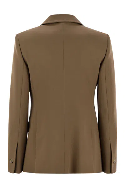 Max Mara Maxmara Women Palchi - Wool Gabardine Blazer In Brown