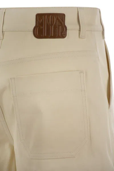 Moncler Women's Cotton Gabardine Shorts In Beige