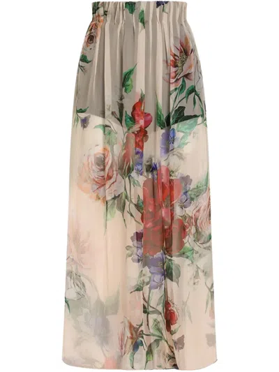 Shop Dolce & Gabbana Floral Midi Skirt