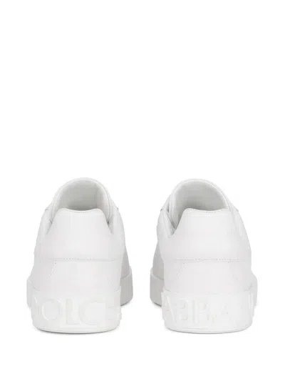 Dolce & Gabbana Portofino Light White Sneakers With Logo Patch On The Tongue And Tonal Logo Lettering On The Heel In In White
