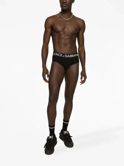 Dolce & Gabbana Logo-print Stretch-cotton Briefs