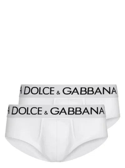Dolce & Gabbana Logo-print Stretch-cotton Briefs