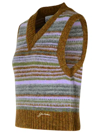 Ganni Striped V-necked Vest
