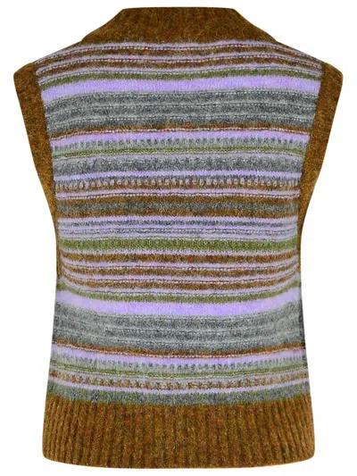 Ganni Striped V-necked Vest