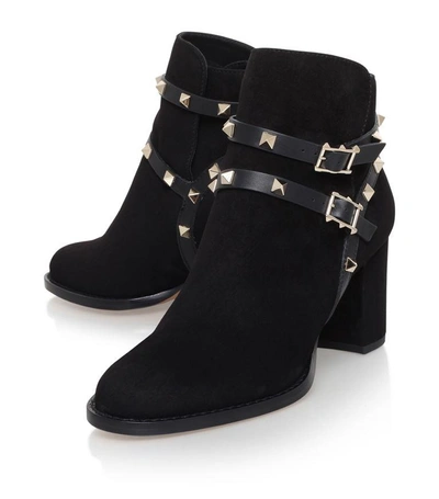 Shop Valentino Rockstud Block Heel Ankle Boots 70