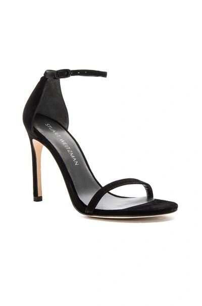 Shop Stuart Weitzman Nudistsong Heel In Black Suede