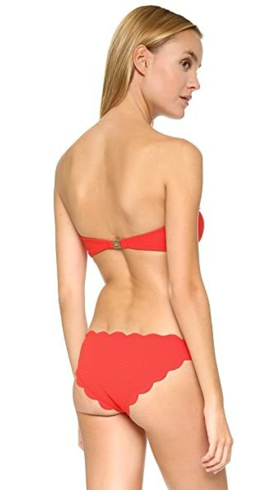 Shop Marysia Antibes Scallop Bikini Top In Poppy Red