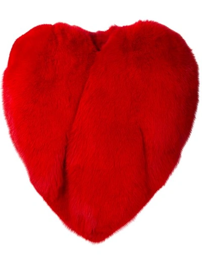Shop Saint Laurent Heart Shaped Cape In Red
