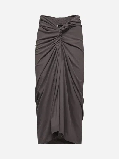 Dries Van Noten Brown Twist-front Draped Midi-skirt