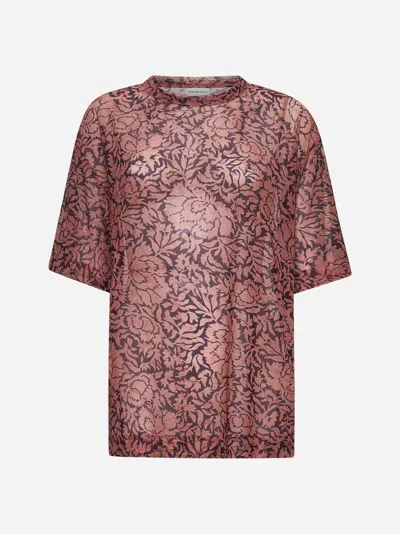 Dries Van Noten Pink Mesh Printed T-shirt