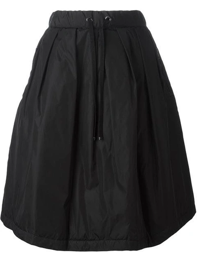 Moncler High-waist Pleated Circle Skirt In Black