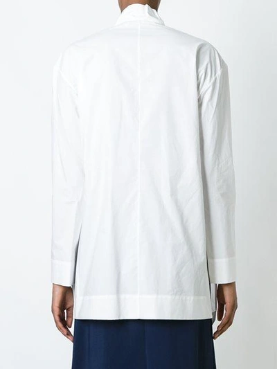Shop Marni Draped Poplin Shirt In White