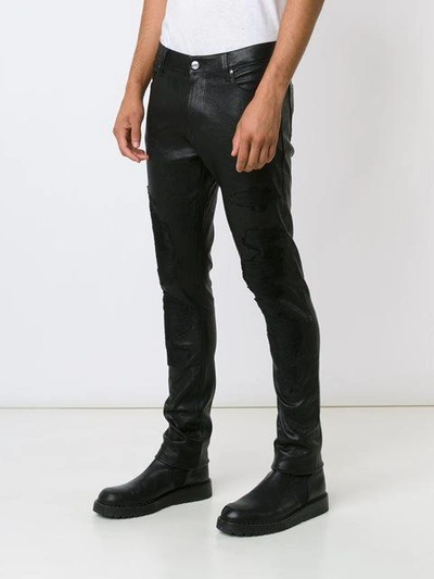 Shop Rta Embroidered Skinny Trousers In Black
