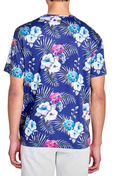Construct Hibiscus T-shirt In Blue