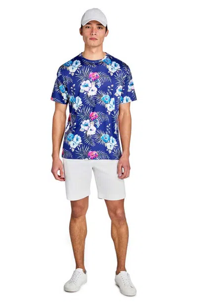 Construct Hibiscus T-shirt In Blue