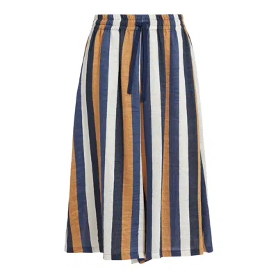 Marina Rinaldi Plus Size Renzo Striped Linen Culottes In Beige